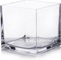 EnovaFloral Cube Glass Vase, 5x5 Inch Square Glass Vase by EnovaFloralInc