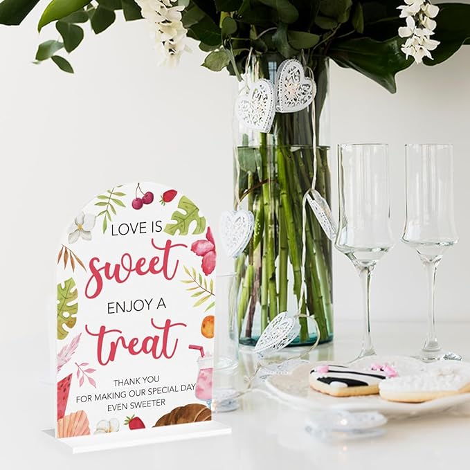 Love Is Sweet Sign for Dessert Table Acrylic Arch Wedding Dessert Table Decor - Image 4