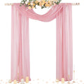 Socomi Wedding Arch Draping Fabric 29" x 20Ft 4 Panels Dusty Rose Sheer Outdoor by Socomi