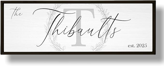 Last Name Signs for Home, Personalized Wall Decor, Monogram Gifts, Framed by YATIE