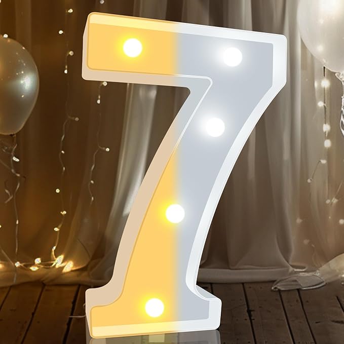 Pooqla LED Light Up Numbers, Warm White and Cool White Decorative Lighted - Image 7