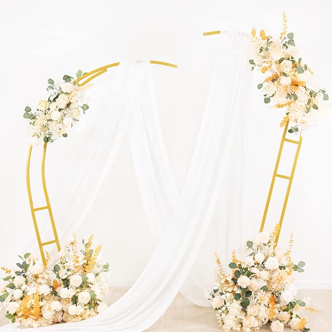 Socomi Wedding Arch Draping Fabric 1 Panel 29" x 19Ft Ivory Sheer Chiffon - Image 4