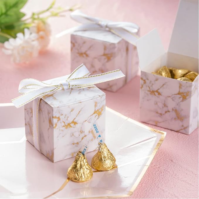 AWELL Small Marble White Gift Candy Box Bulk 2x2x2 inches - Image 6