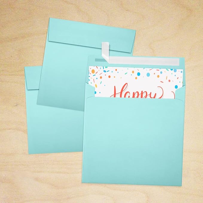 LUXPaper Square Invitation Envelopes | Peel & Press | 5 1/4" x 5 1/4" | Seafoam - Image 7