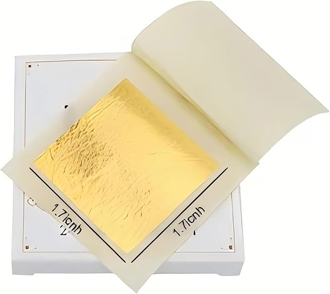 Edible Gold Leaf Sheets, 10 Sheets 1.7" 24kt Gold Foil Edible - Image 2