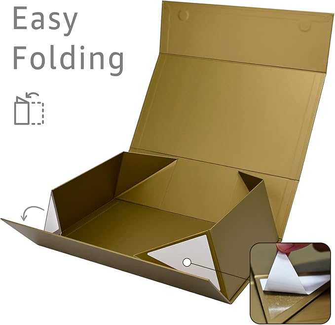 LIFELUM Empty Gift Boxes 1 Pack 13.85 x 8.35 x 4.45 inch Rectangle Collapsible - Image 2