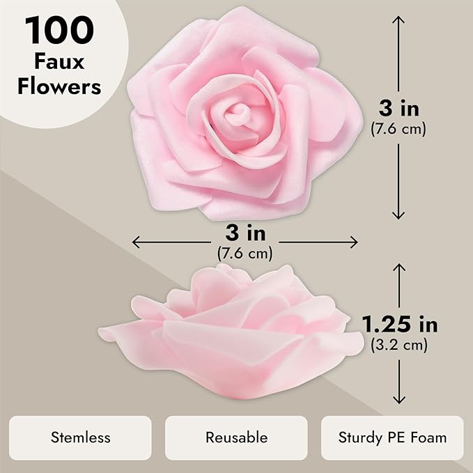 Juvale Wedding Decor Artificial Flowers Carnation Heads - Image 4
