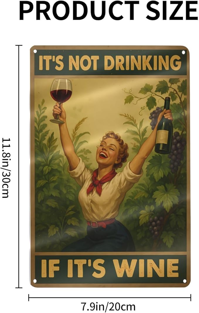 Funny Wine Aluminum Sign - Image 4