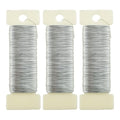 HAHIYO 26Gauge Silver 3 Rolls Total 115 Yards Metal Floral Wire Flexible Paddle by HAHIYO