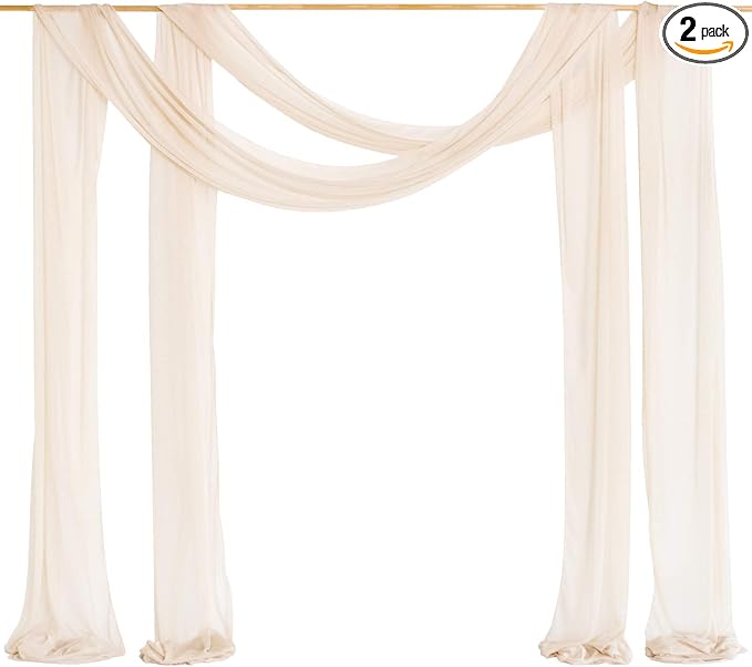 Ling's Moment Wedding Arch Draping Fabric 2 Panels 32Ft x 30" Wrinkle-Free by LingsMoment