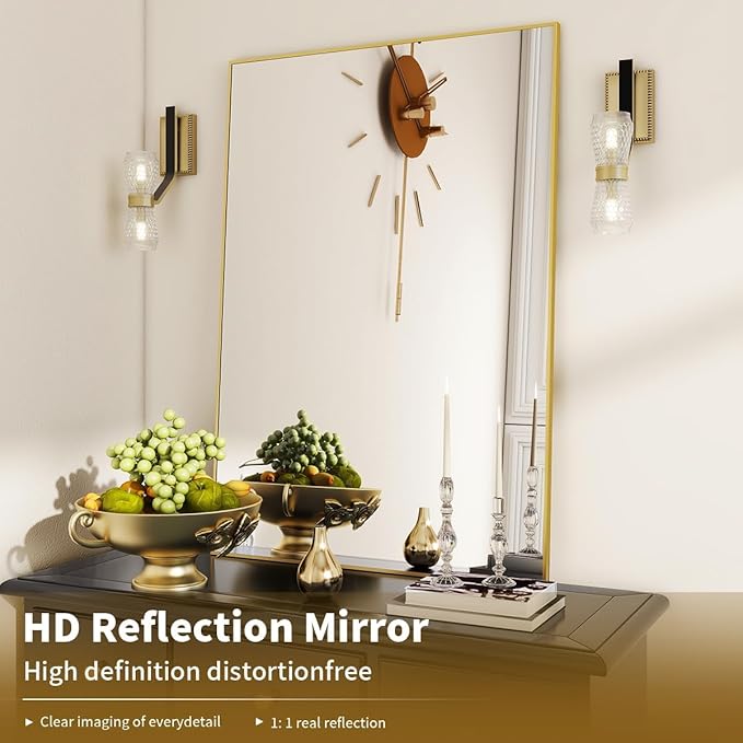 BEAUTYPEAK Wall Mirror 26" x 38" Rectangle Mirror - Image 2