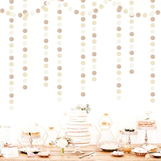 Boho Champagne-Gold Party-Decorations Streamers-Garland - 52ft Fall Rustic - Image 2