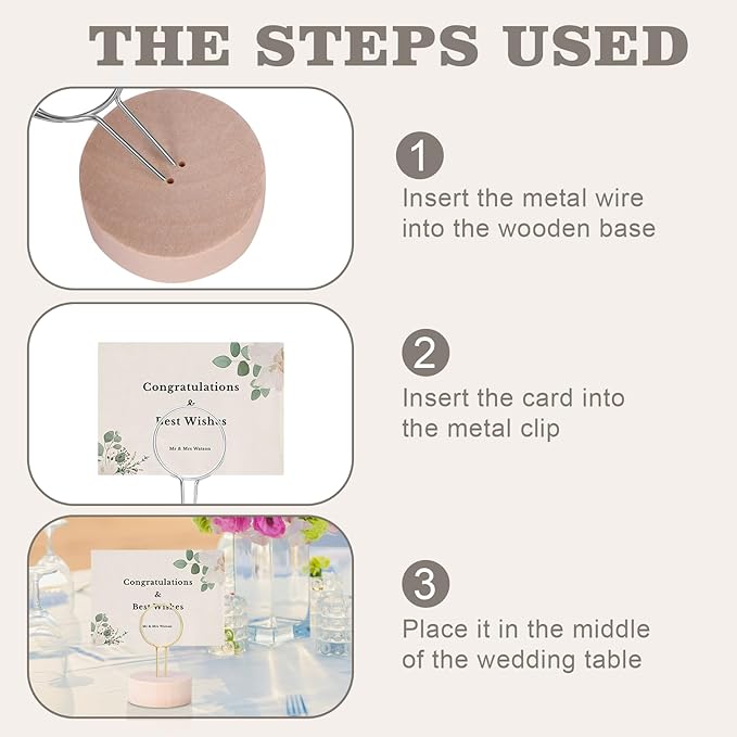 Table Number Holders Pack of 10 Metal Wire - Image 4
