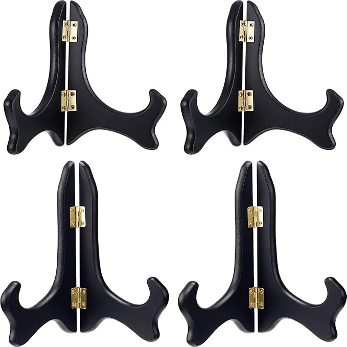 Tatuo 4 Packs Wooden Display Stand Decorative Plate Stands by Tatuo