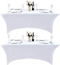 2-Pack 6ft White Spandex Table Covers by Unknown