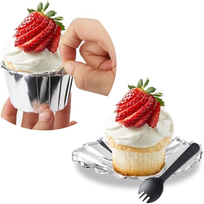 Foil Cupcake Liners with Lids 100Pack, Free-Air 3.5Oz Foil Baking Cups Mini - Image 5