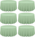 6 Pack Sage Green Round Tablecloths by REWOMC