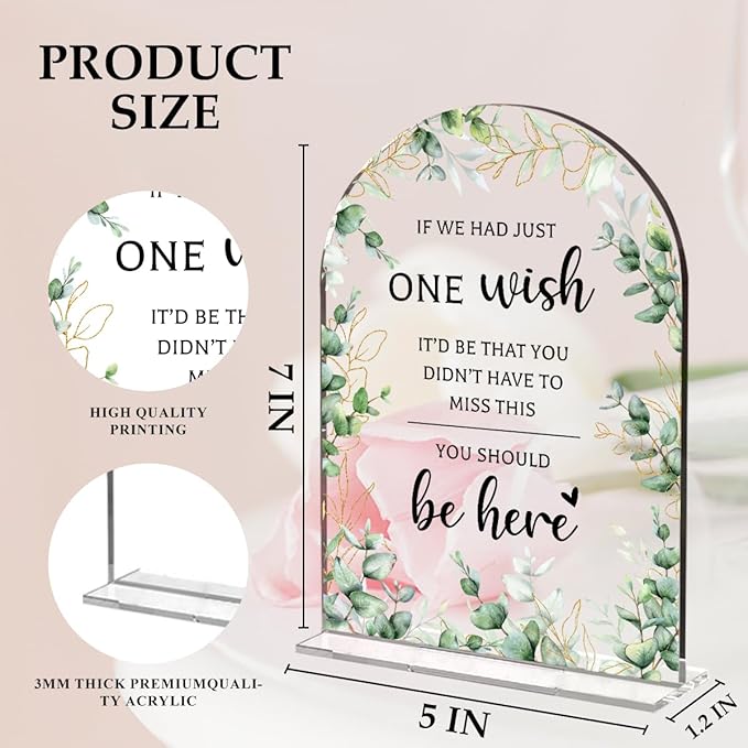 Wedding Sign Decor, You Should Be Here Sign, 5x7 Inch Arch Acrylic, Wedding Sign - Image 2