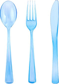 WDF 180 Pieces Blue Plastic Silverware Disposable by WDF