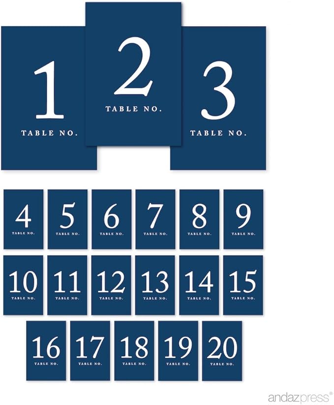 Andaz Press Table Numbers 1-20 On Perforated Paper, 4X6-Inch Single Sided Sign by AndazPress