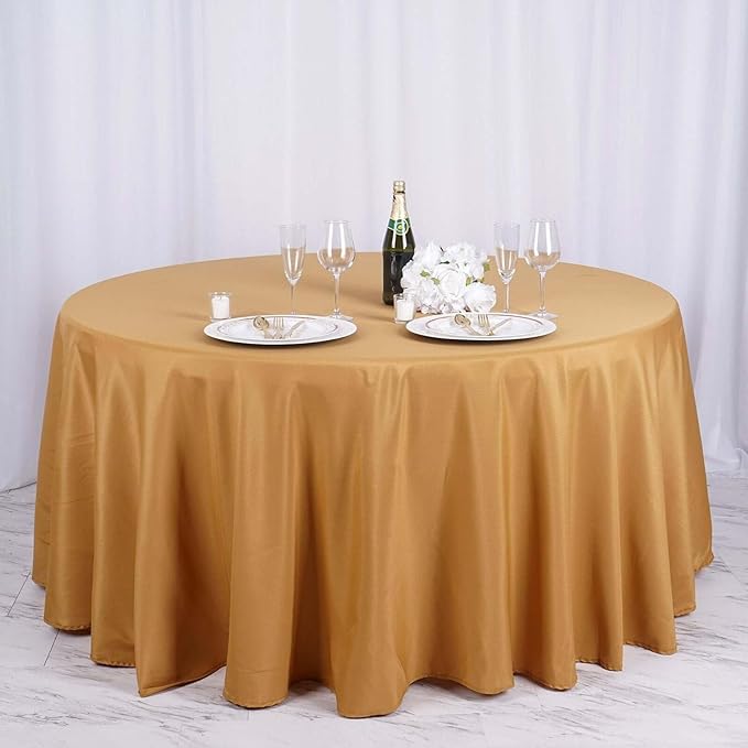 Efavormart Round Tablecloth, 132 Inch Stain & Wrinkle Resistant Washable Table - Image 2