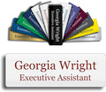 Custom Engraved Name Tag 1" x 3" Personalized Badge Magnetic or Pin Backing by GemAwards