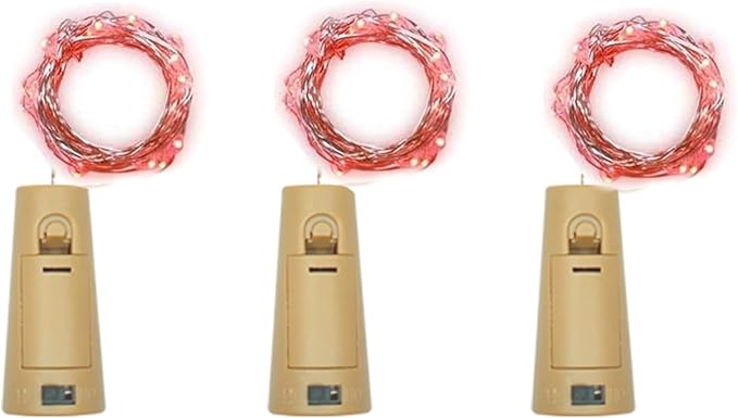 Wine Bottle Lights with Cork, Battery Operated 20 LED Cork Shape Silver Wire by LoveNite