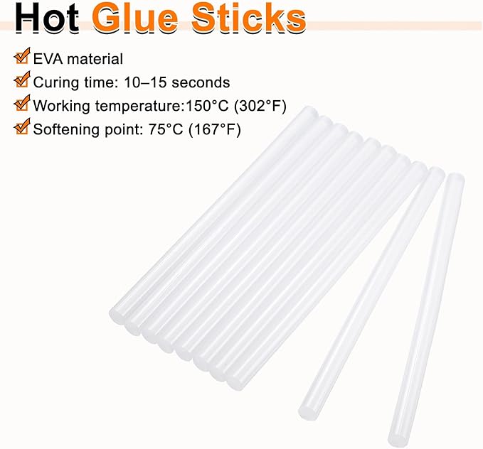 HARFINGTON 10pcs Hot Glue Sticks 0.43" Dia x 7.87" Long EVA Mini Hot Melt - Image 4