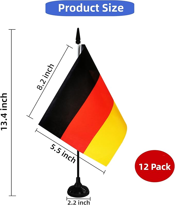 Germany Desk Flag, 12 Pack Germanic Table Office Flag - Image 2