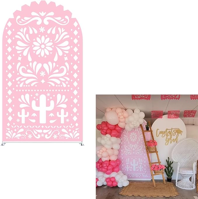 Arch Backdrop Cover Pink Mexican Fiesta Party Decorations Arch Stand Spandex by ittsmnt
