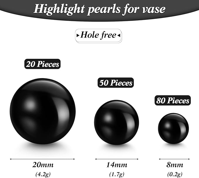 150 Pieces Vase Filler Faux Pearls Vase Makeup Beads No Hole Gloss Bead Mixed - Image 2