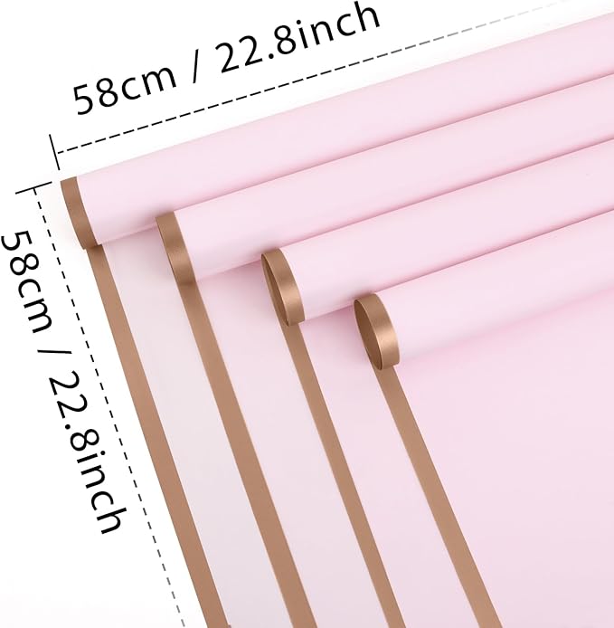 NESCCI 20 Sheets Pastel Pink Floral Bouquet Wrapping Paper - Image 2