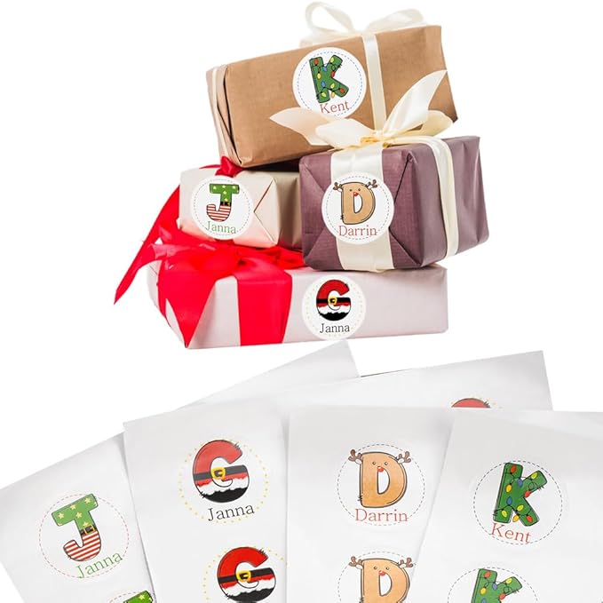 Personalized Christmas Name Stickers Xmas Decorations Initial Gift Stickers | 4 - Image 3