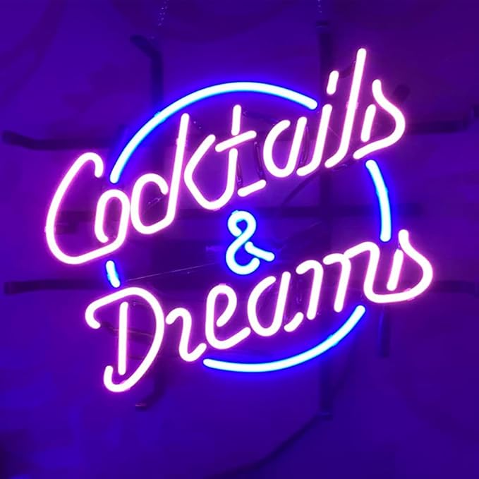 COCKTAILS AND DREAMS Real Glass Neon Light Sign Home Beer Bar Pub Recreation by +Liqi+neon+signs