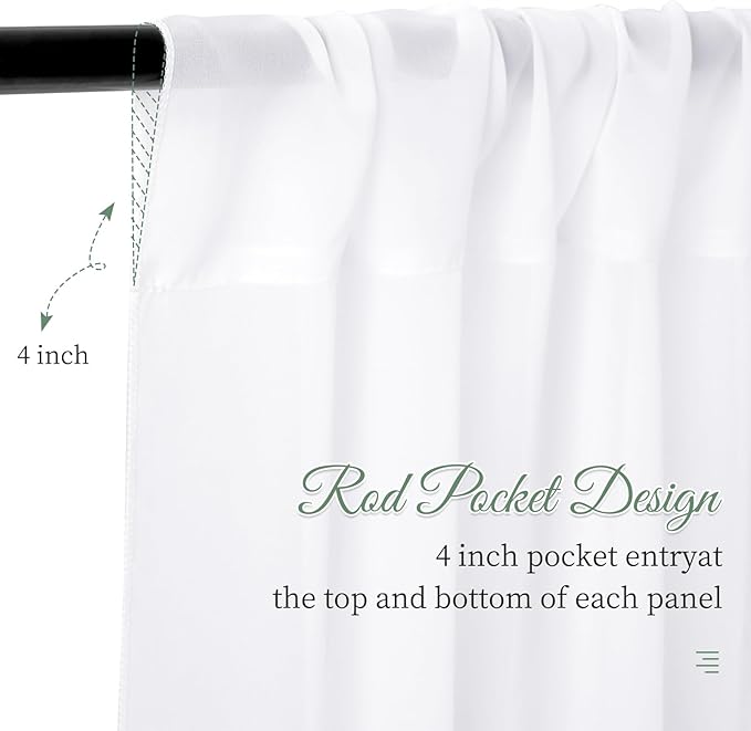 8 Panels White Ceiling Drapes 5ftx20ft Wedding Ceiling Drapes Chiffon Fabric - Image 5