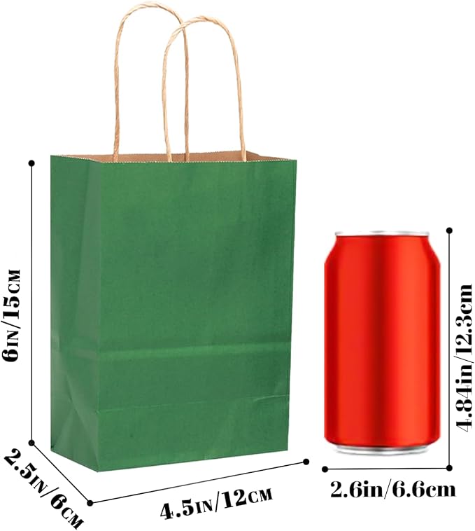 qiqee 24 Pcs Deep Green Mini Paper Gift Bags - Image 4