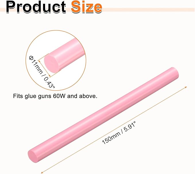 HARFINGTON 10pcs Hot Glue Sticks 0.43" Dia x 5.91" Long EVA Mini Hot Melt - Image 2