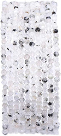 Faceted Natural White Spectrolite Stone Round Loose Semi Gemstone Beads by Beadia