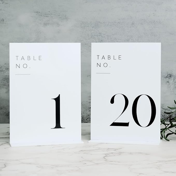 JINMURY White Wedding Table Numbers 1-20 by JINMURY