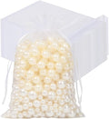 Hopttreely White Sheer Organza Bags, 4x6 inch 50PCS Mesh Bags Drawstring Gift by Hopttreely