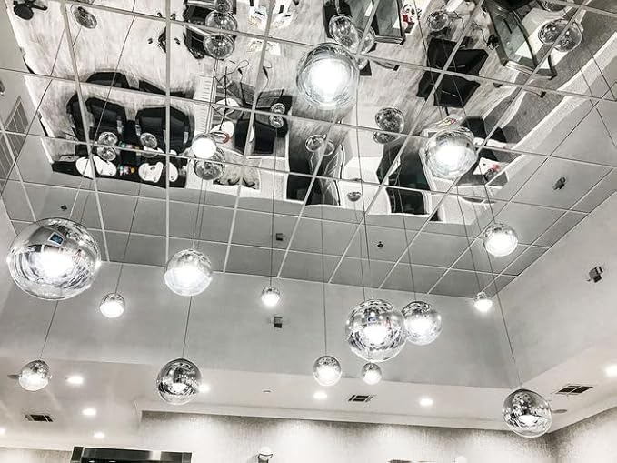 uDecor Glassless Shatterproof Mirror Ceiling Tiles - 2FT x 2FT - Image 2