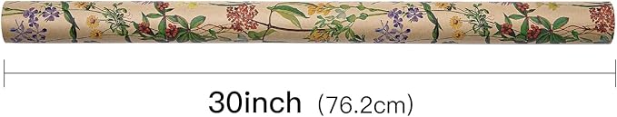 RUSPEPA 30" X 32.8' Wildflower Floral Wrapping Large Kraft Paper Roll - Image 2