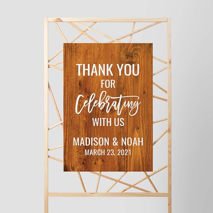 Andaz Press Personalized Extra Large Wedding Easel Board Party Sign, 12x18-inch - Image 3
