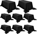 8 Pack Satin Tablecloth 90 x 156 Inch Black Rectangle Silky Satin Table Cover by FXKS