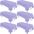 6 Pack Lavender Tablecloths for 8ft Rectangle Tables 60 x 126 Inch by REWOMC
