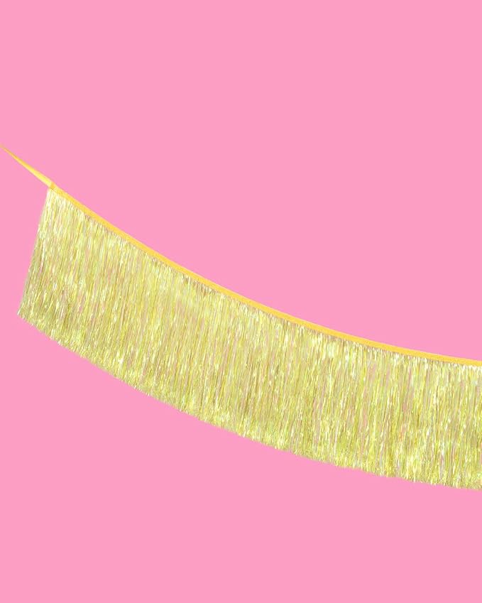 xo, Fetti Yellow Fringe Banner - 5 Ft. | Groovy Bachelorette Party Decorations - Image 4