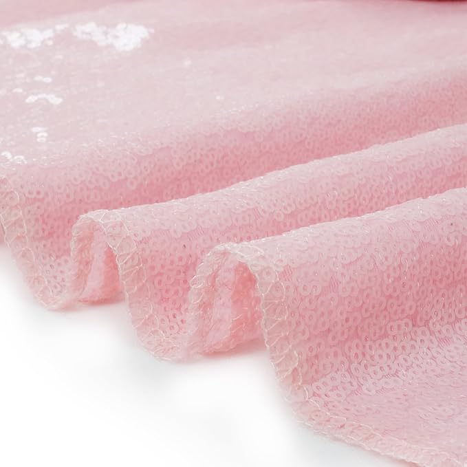 Eternal Beauty Pink Sequin Backdrop, 7x7 Ft Glitter Background Curtains - Image 8