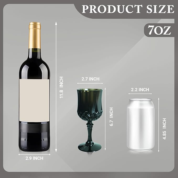 Plastic Wine Glasses，Plastic Goblets Vintage Style Cordial Drinking Glasses - Image 3