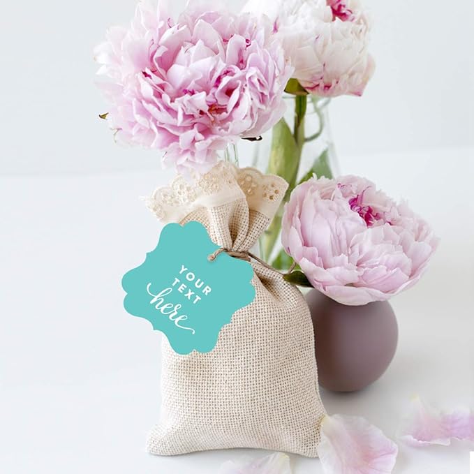 Andaz Press Fully Personalized Collection, Fancy Frame Square Gift Tags - Image 4