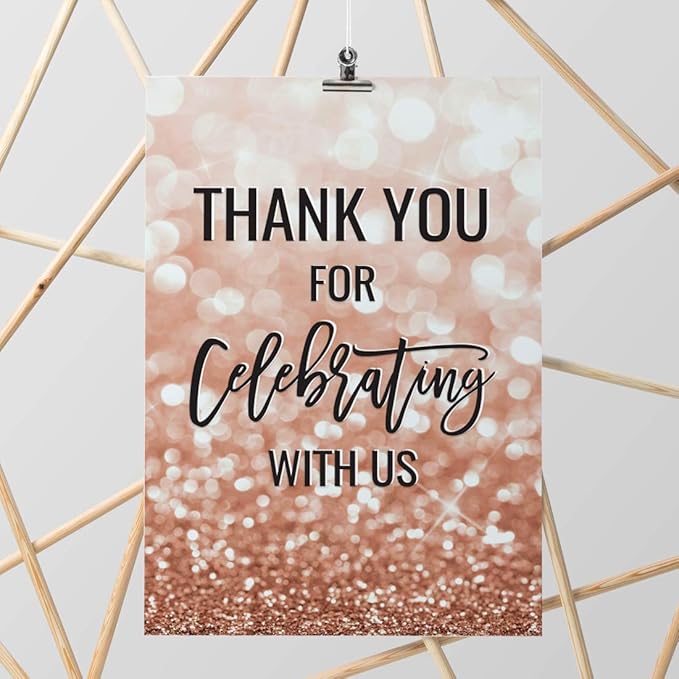 Andaz Press Extra Large Wedding Easel Board Party Sign, 12x18-inch, Glitzy Faux - Image 2
